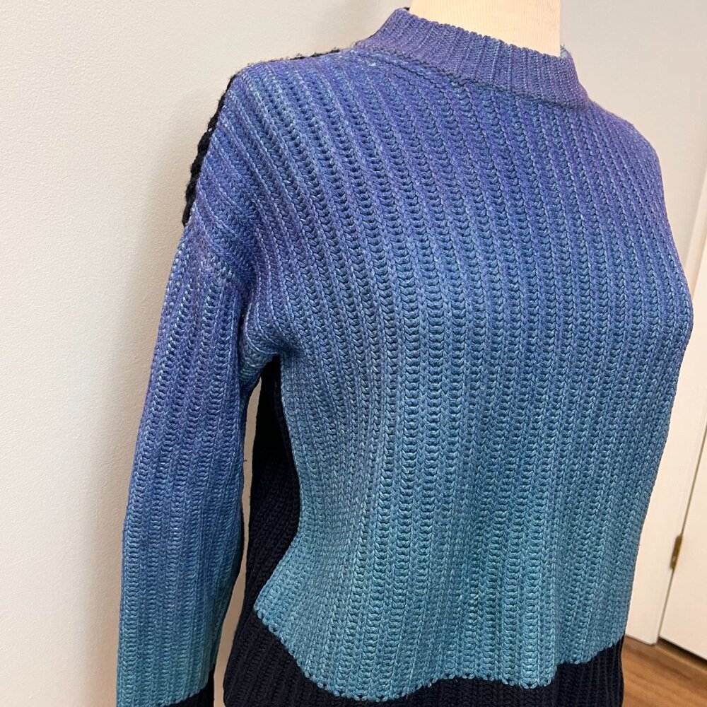NAADAM Wool Cashmere Ombre Crewneck Sweater Blue XS - Picture 4 of 11